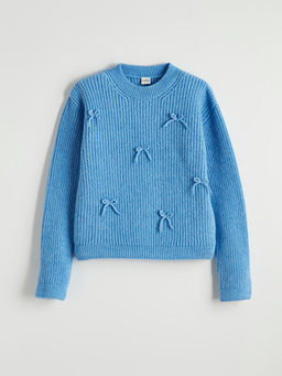 Fiyonk Detayl? K?z ?ocuk Triko Kazak