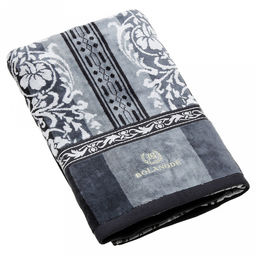 "Missoni-3025" Полотенце махровое 70х140см, плотность 375гр/м2, 100% хлопок, велюр, серый (синий), Bolangde (Китай)