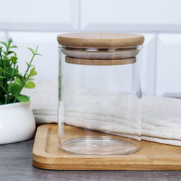 Банка для хранения бамбуковая крышка d-60/82 мм 250 мл / GT-35-11 /уп 200/