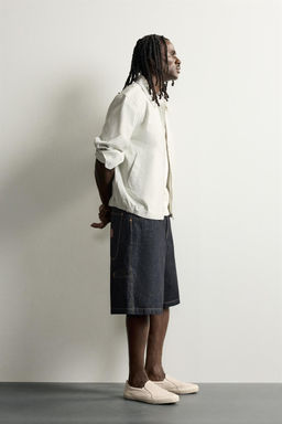 JORTS DENIM RELAXED FIT CADENA / Azul