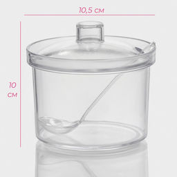 Ёмкость для специй с ложкой Доляна, 400 мл, 10.5×10 см, пластик, прозрачная