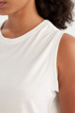 DeFactoFit Длинный крой с круглым вырезом для спортсменов из модала  фото 5