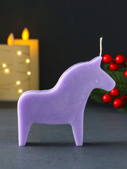 Цена за 2 шт. Декоративная свеча новогодняя «Лошадка», 10.5×10 см, фиолетовый