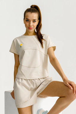 Футболка Хлопок Бежевый