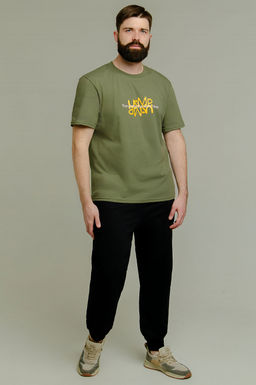 Арт. 613106  Комплект с брюками мужской 48-56 (5 шт) Цвет:верх-хаки,низ-черный