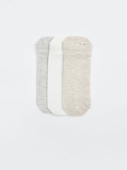 Bask?l? Kad?n Patik ?orap 3l?