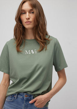 Mavi Logo Bask?l? Yesil Tisort