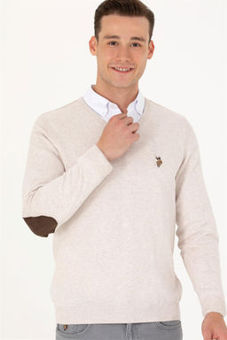 U. S. Polo Assn Мужской базовый свитер из каменного меланжа - U.s. polo assn фото 4