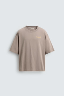 CAMISETA TEXTOS ESTAMPADOS / Gris topo - Zara фото 8
