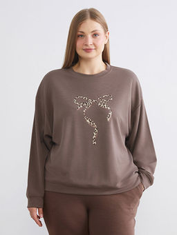 Bask?l? Oversize Kad?n Sweatshirt Tunik