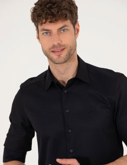 Siyah Slim Fit Uzun Kollu G_mlek - Pierre cardin фото 3