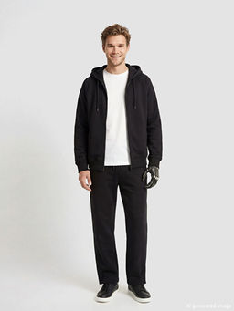 Kolay Giyilebilir Kollar? ??t??tl? Erkek Fermuarl? Sweatshirt