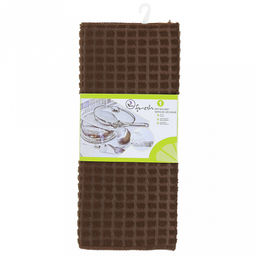 Коврик для сушки посуды "Вафелька" 29х39см, микрофибра, поролон, шоколадный (Китай)