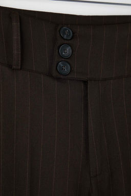 Kahverengi Cizgili Bel Detayl? Dokuma Pantolon TWOAW26PL00168 - Trendyolmilla фото 6