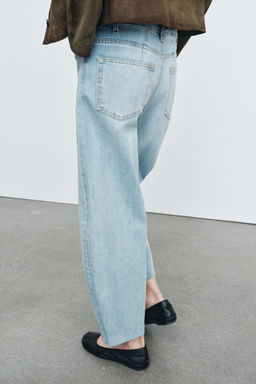 JEANS ZW COLLECTION BARREL TIRO ALTO / Azul claro - Zara фото 3