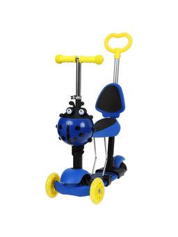 Самокат 5 в 1 GRAFFITI, колёса световые PU 120/80 мм, синий