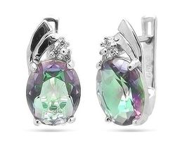 Серьги из серебра мистик кварц, Манон