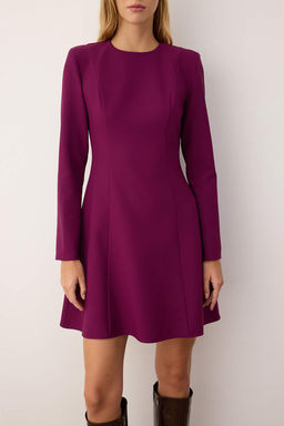 Murdum Etegi Volanl? Duz K?sa / Mini Dokuma Elbise TWOAW26EL00184