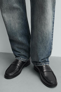 LEATHER PENNY LOAFERS - Zara фото 10