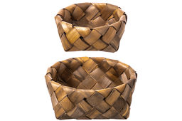 Набор 2 корзин 1 корзинка 22*22*9 см, 1 корзинка 17*17*7 см, коричневый