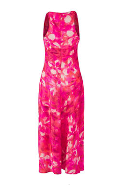 Pembe-Cok Renkli Soyut Saten Midi Astars?z Elbise TPRSS25EL00330 - Trendyolmilla фото 6