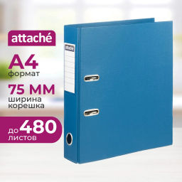 Папка-регистратор Attache 75мм, т.-синий, ПБП2,карм.кор  фото 2