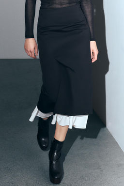 ZW COLLECTION CONTRAST SKIRT - Zara фото 9