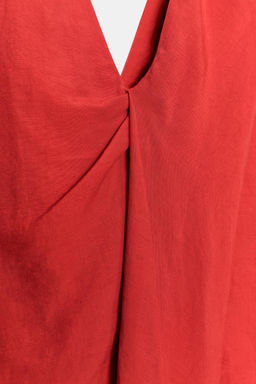 VESTIDO MIDI FRUNCE ZW COLLECTION / Rojo - Zara фото 5
