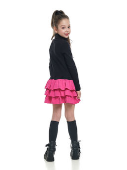 Платье комбинированное из кашкорса UD 6079 черный/малина - Mini maxi фото 2