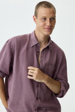Camisa en mezcla de lino Relaxed Fit - H&m фото 9