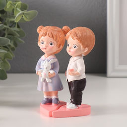 Набор фигурок полистоун Парочка с зайком и шкатулкой, 2 шт., 5.5?6.5?11 см