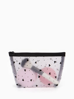 Косметичка женская Little love, с рисунком, на молнии, чёрная