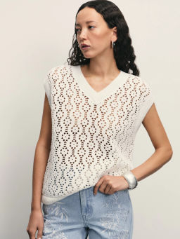 Топ из ажурной вязки из хлопка / Zarina