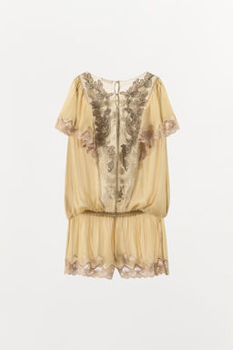 TULLE JUMPSUIT WITH EMBROIDERY AND BEADS - Zara фото 8