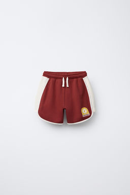 EMBROIDERED PLUSH BERMUDA SHORTS