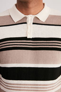 Cok Renkli Regular Fit Cizgili Triko Polo Yaka T-Shirt TMNSS24PO00003 - Trendyolmilla фото 5
