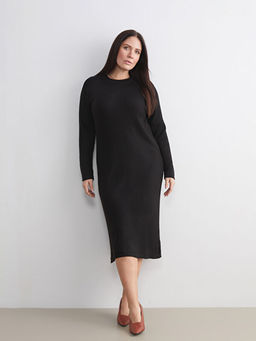 Bisiklet Yaka Triko Elbise