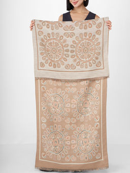 в составе ШЕРСТЬ и КАШЕМИР Большой, мягкий, теплый однотонный двусторонний палантин. - Tantino фото 2