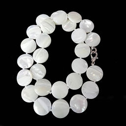 Бусы из перламутра Круглые бусины белые 45см