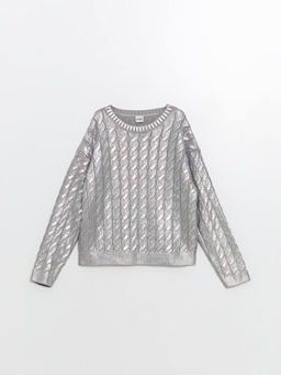 Bisiklet Yaka K?z ?ocuk Triko Kazak