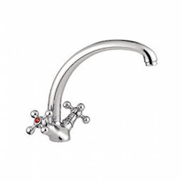 Смеситель для кухни "LEDEME" 1/2" кран-букса керамика (крест.), латунь L4219