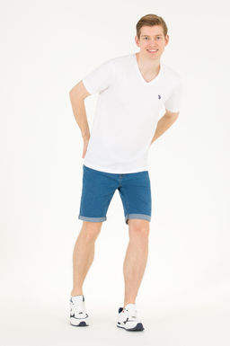 U. S. Polo Assn Мужская белая базовая футболка с v-образным вырезом - U.s. polo assn фото 17