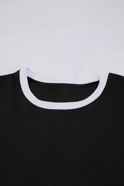 Siyah Regular Fit Yaka Ve Kol Kontrast Detayl? Pamuklu Pijama Tak?m? TMNSS26PT00016