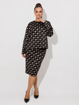 Костюм Galean Style 990 чёрный с бежевым гусьлапка