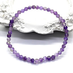 Браслет на резинке шарик гр.4мм из аметиста, 17см