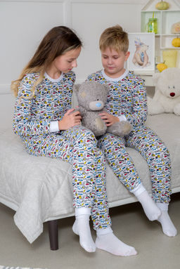 Пижама подростковая из кулирки пенье на манжетах Дрёма графити - Амадэль фото 37