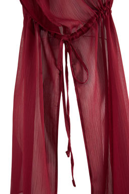 Bordo Dokuma Mini Buzgulu Plaj Elbisesi TBESS26EL00037 - Trendyolmilla фото 3