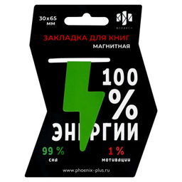 Набор закладок магнитных для книг арт. 65129 / 100 МОЛНИЯ ЗЕЛЁНАЯ (1 шт. в наборе, размер 30x65 мм,