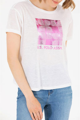 U. S. Polo Assn Женская футболка цвета экрю с круглым вырезом - U.s. polo assn фото 13