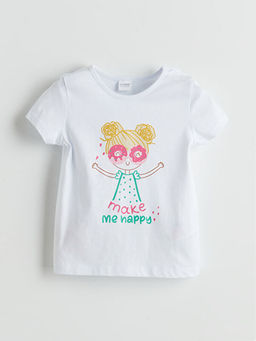 Bisiklet Yaka Bask?l? K?z ?ocuk Pijama ?st